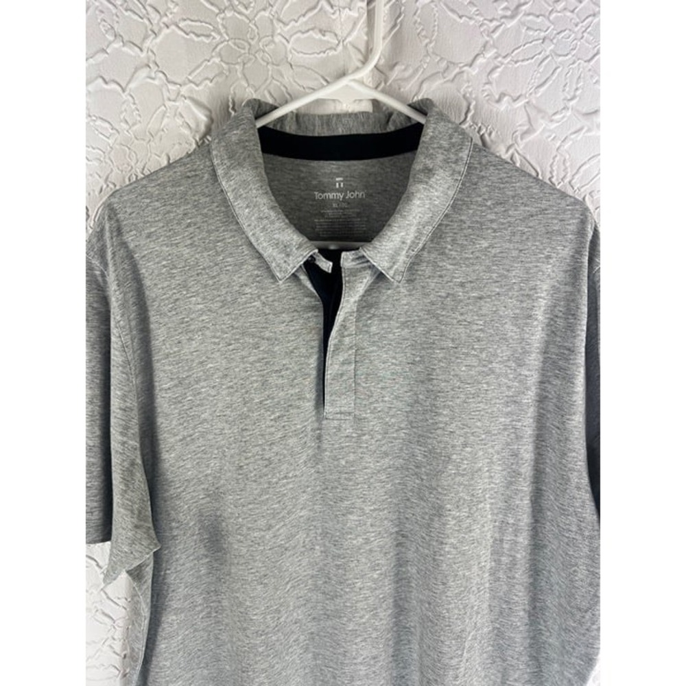 Tommy John Second Skin Polo Shirt Grey XL - Picture 6 of 8